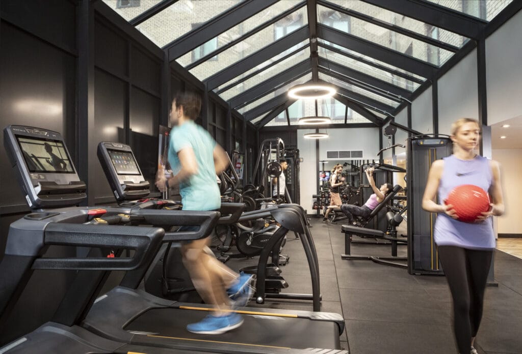 Students exercising at one of Study Inn's gym.