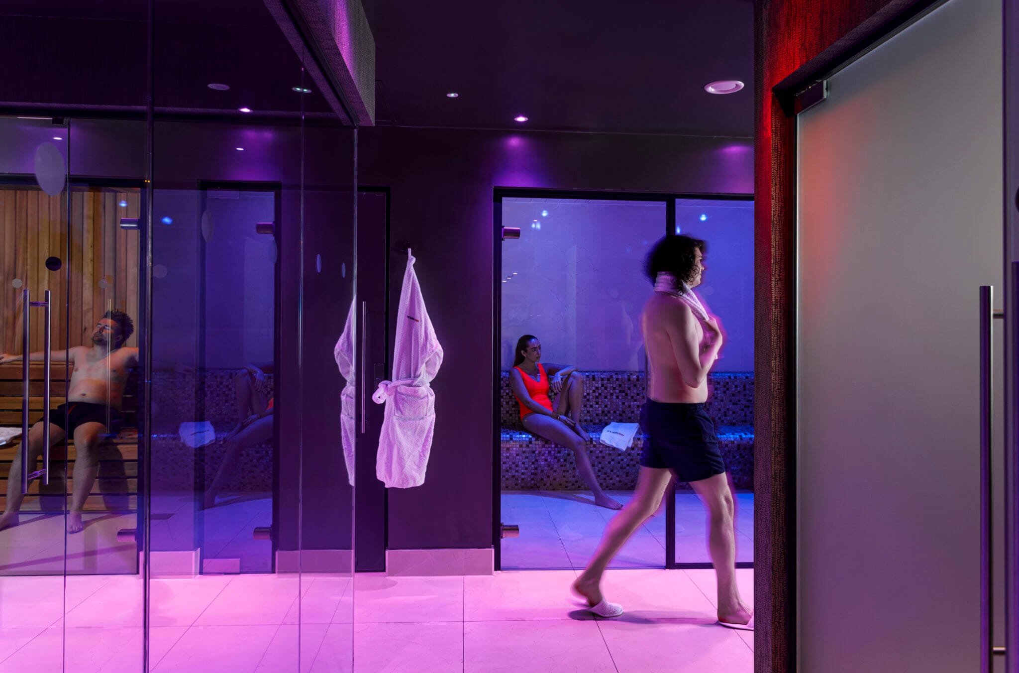 Resident students enjoying the spa facilities at Study Inn.