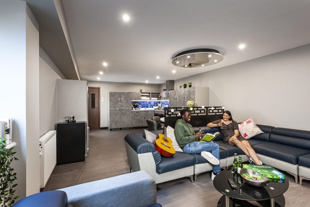 Students in the Luxe Lounge at Study Inn Talbot Street, Nottingham