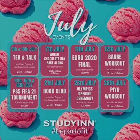 Study Inn July events for resident students