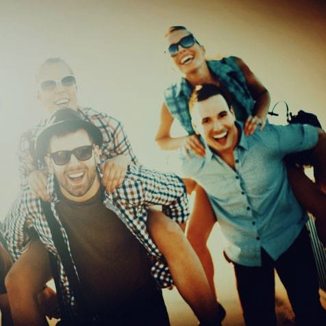 Students having fun outdoors