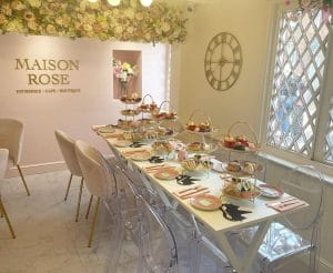 Afternoon tea served at Maison Rose Cafe Boutique