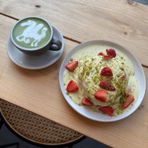 Just some of the food and coffee served at Saints of Mokha