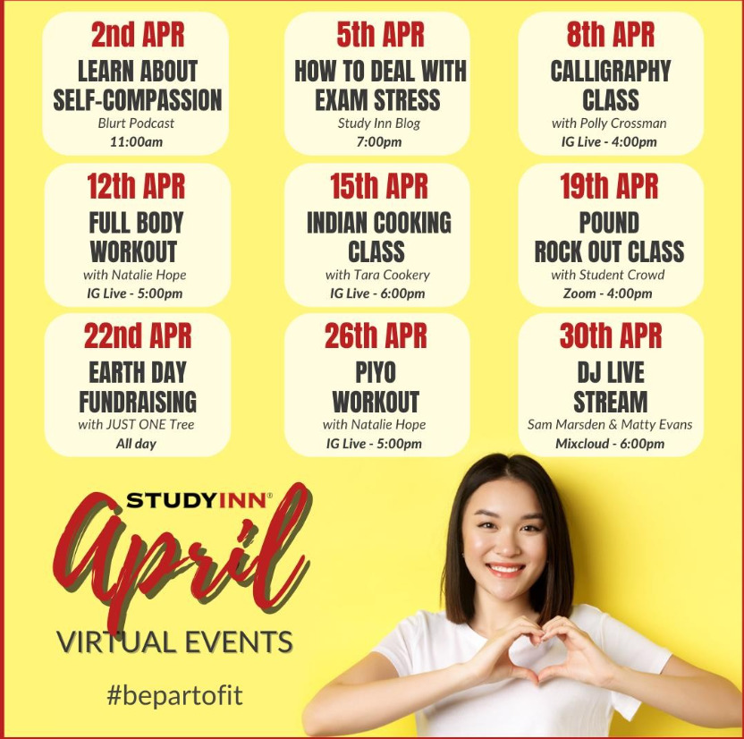 Study Inn April events calendar