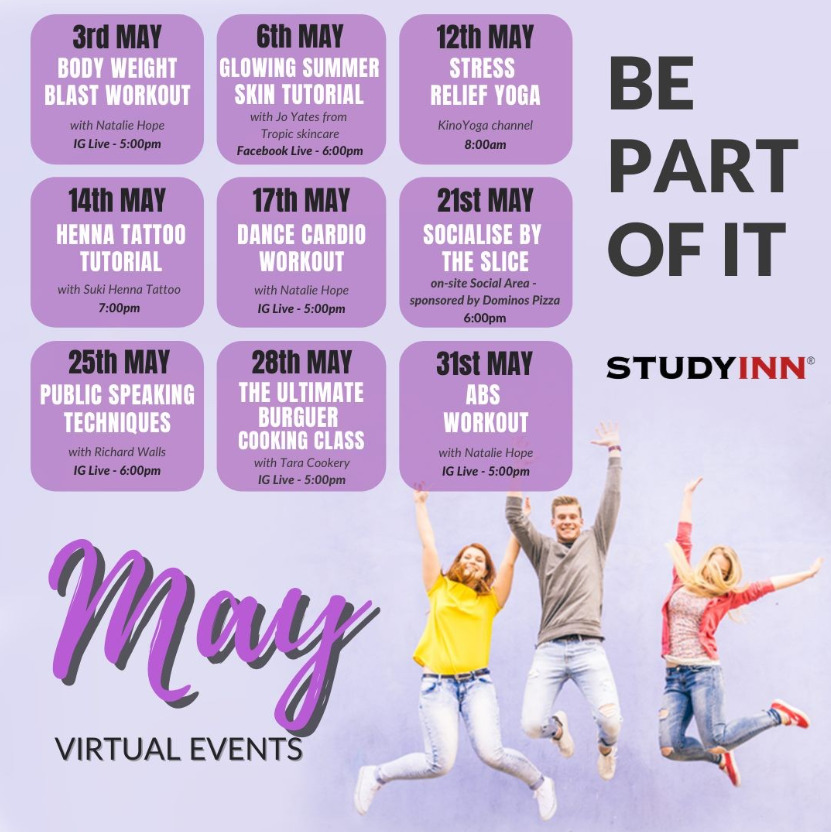 Study Inn May events for resident students