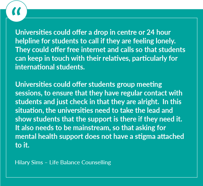 Comments from Hilary Sims, Life Balance Counseller