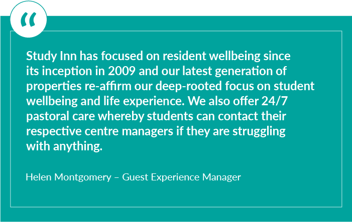 Comments from Study Inn Guest Experience Manager on the company's mental health initiatives.