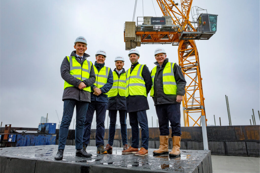 Study Inn Directors at the Leeds Topping Out Ceremony 2023