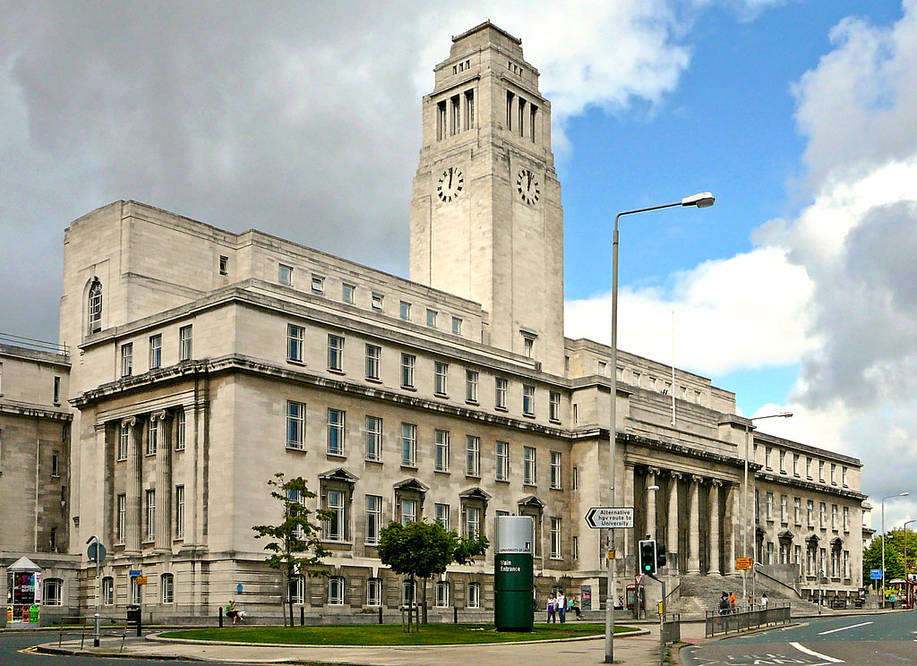 University of Leeds exterior shot on a cloudy day.