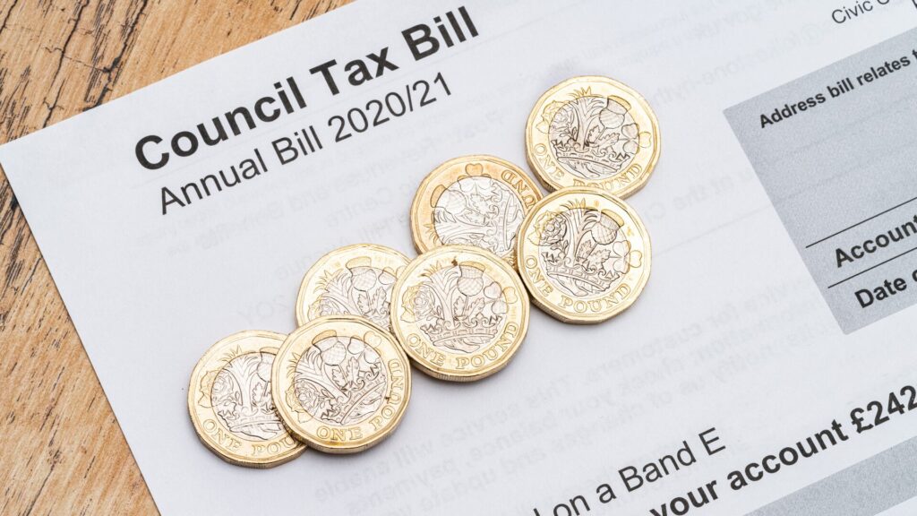 UK council tax bill example for the 2020/2021 year