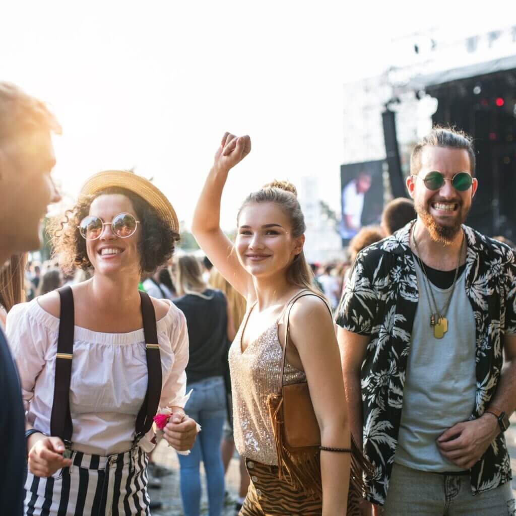 Students at a festival dancing