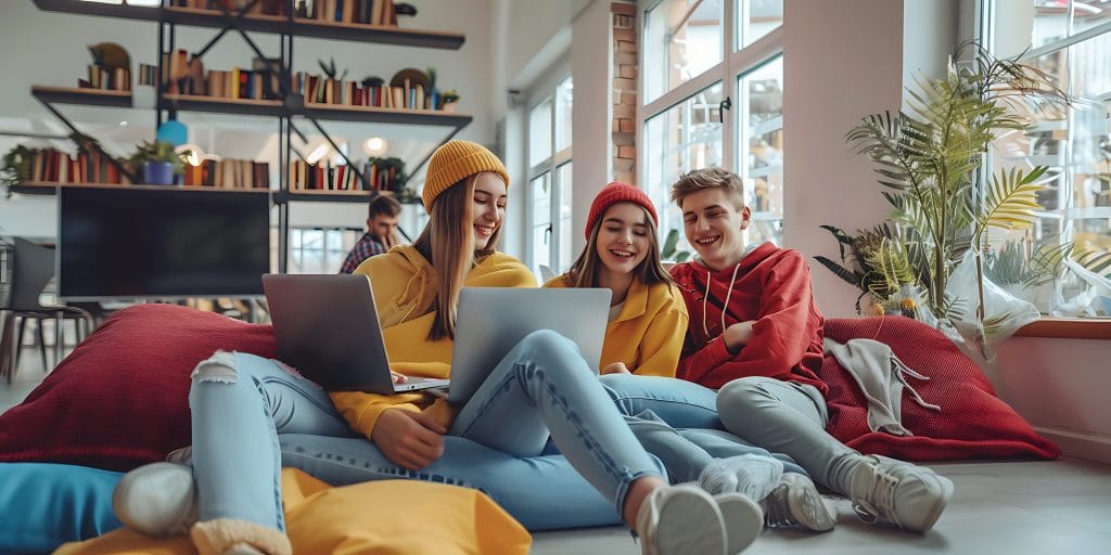 Students spending quality time together in their Exeter student accommodation.