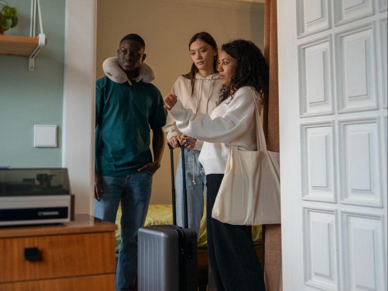 Group of students warmly welcomed into their new room at Talbot Street, Nottingham's student accommodation