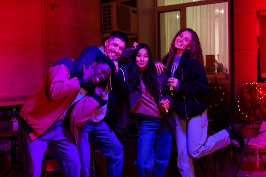 Students enjoying nightout at Exeter