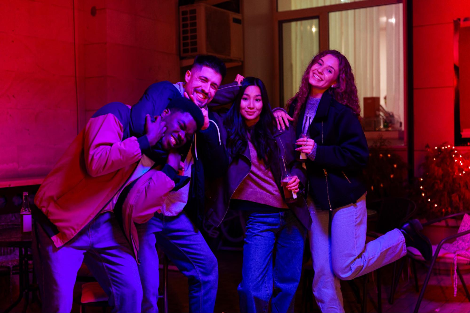 Students enjoying nightout at Exeter