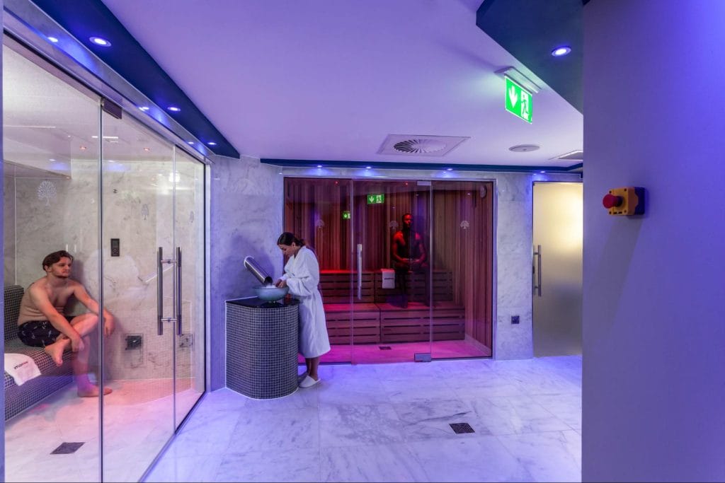 Spa and wellness area with sauna and steam rooms at Study Inn Student Accommodation on Talbot Street in Nottingham